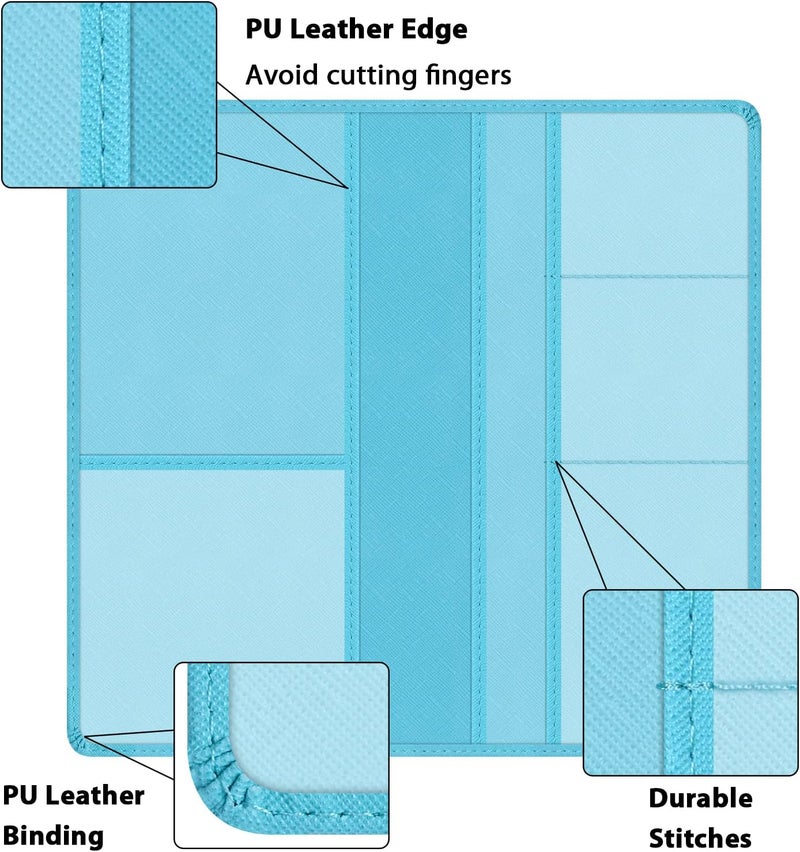 Techion Car Insurance and Registration Holder, 9.5 x 5 Inch PU Leather Vehicle Glove Box Organizer Wallet Case for Insurance Card, Driver License, Paperwork - Mint Green - Image 5